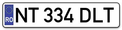 Placuta inmatriculare numar auto  NT-334-DLT, NT 334 DLT, NT334DLT