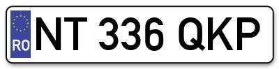 Placuta inmatriculare numar auto  NT-336-QKP, NT 336 QKP, NT336QKP