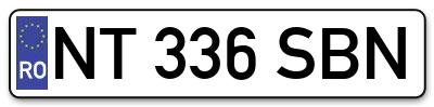 Placuta inmatriculare numar auto  NT-336-SBN, NT 336 SBN, NT336SBN