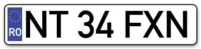 Placuta inmatriculare numar auto  NT-34-FXN, NT 34 FXN, NT34FXN