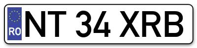 Placuta inmatriculare numar auto  NT-34-XRB, NT 34 XRB, NT34XRB