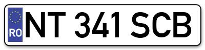 Placuta inmatriculare numar auto  NT-341-SCB, NT 341 SCB, NT341SCB