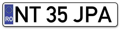 Placuta inmatriculare numar auto  NT-35-JPA, NT 35 JPA, NT35JPA