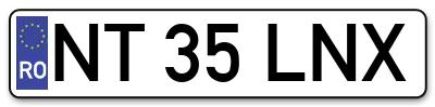 Placuta inmatriculare numar auto  NT-35-LNX, NT 35 LNX, NT35LNX