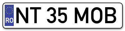 Placuta inmatriculare numar auto  NT-35-MOB, NT 35 MOB, NT35MOB
