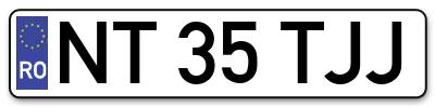 Placuta inmatriculare numar auto  NT-35-TJJ, NT 35 TJJ, NT35TJJ