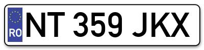 Placuta inmatriculare numar auto  NT-359-JKX, NT 359 JKX, NT359JKX