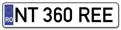 Placuta inmatriculare numar auto  NT-360-REE, NT 360 REE, NT360REE