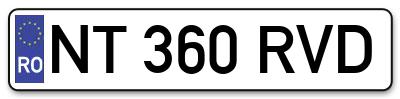 Placuta inmatriculare numar auto  NT-360-RVD, NT 360 RVD, NT360RVD