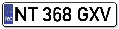 Placuta inmatriculare numar auto  NT-368-GXV, NT 368 GXV, NT368GXV