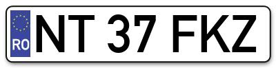 Placuta inmatriculare numar auto  NT-37-FKZ, NT 37 FKZ, NT37FKZ