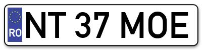 Placuta inmatriculare numar auto  NT-37-MOE, NT 37 MOE, NT37MOE