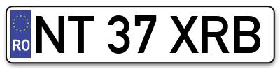 Placuta inmatriculare numar auto  NT-37-XRB, NT 37 XRB, NT37XRB