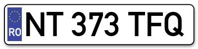 Placuta inmatriculare numar auto  NT-373-TFQ, NT 373 TFQ, NT373TFQ