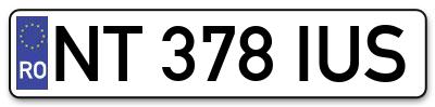 Placuta inmatriculare numar auto  NT-378-IUS, NT 378 IUS, NT378IUS
