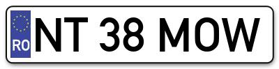 Placuta inmatriculare numar auto  NT-38-MOW, NT 38 MOW, NT38MOW
