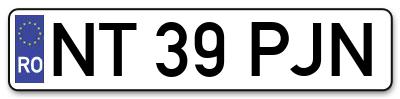 Placuta inmatriculare numar auto  NT-39-PJN, NT 39 PJN, NT39PJN