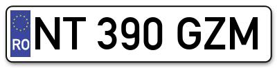 Placuta inmatriculare numar auto  NT-390-GZM, NT 390 GZM, NT390GZM