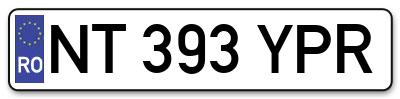 Placuta inmatriculare numar auto  NT-393-YPR, NT 393 YPR, NT393YPR