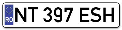 Placuta inmatriculare numar auto  NT-397-ESH, NT 397 ESH, NT397ESH