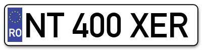 Placuta inmatriculare numar auto  NT-400-XER, NT 400 XER, NT400XER