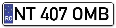 Placuta inmatriculare numar auto  NT-407-OMB, NT 407 OMB, NT407OMB
