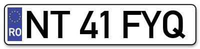 Placuta inmatriculare numar auto  NT-41-FYQ, NT 41 FYQ, NT41FYQ