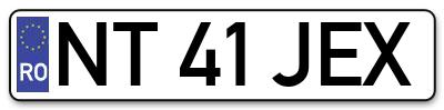 Placuta inmatriculare numar auto  NT-41-JEX, NT 41 JEX, NT41JEX
