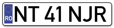 Placuta inmatriculare numar auto  NT-41-NJR, NT 41 NJR, NT41NJR