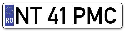 Placuta inmatriculare numar auto  NT-41-PMC, NT 41 PMC, NT41PMC