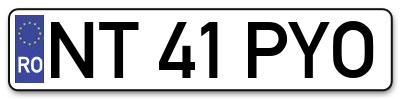Placuta inmatriculare numar auto  NT-41-PYO, NT 41 PYO, NT41PYO