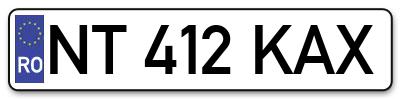 Placuta inmatriculare numar auto  NT-412-KAX, NT 412 KAX, NT412KAX