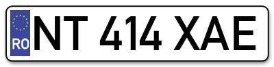 Placuta inmatriculare numar auto  NT-414-XAE, NT 414 XAE, NT414XAE
