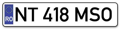 Placuta inmatriculare numar auto  NT-418-MSO, NT 418 MSO, NT418MSO
