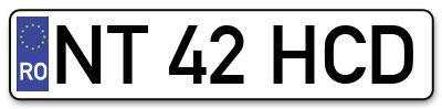Placuta inmatriculare numar auto  NT-42-HCD, NT 42 HCD, NT42HCD