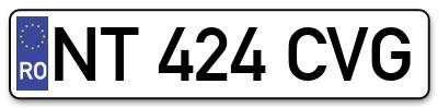 Placuta inmatriculare numar auto  NT-424-CVG, NT 424 CVG, NT424CVG