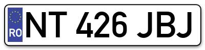Placuta inmatriculare numar auto  NT-426-JBJ, NT 426 JBJ, NT426JBJ