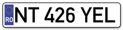 Placuta inmatriculare numar auto  NT-426-YEL, NT 426 YEL, NT426YEL