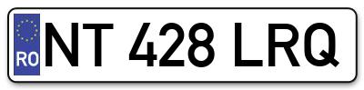Placuta inmatriculare numar auto  NT-428-LRQ, NT 428 LRQ, NT428LRQ