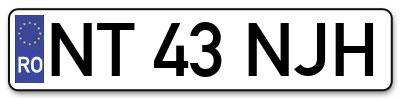 Placuta inmatriculare numar auto  NT-43-NJH, NT 43 NJH, NT43NJH