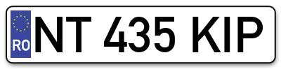 Placuta inmatriculare numar auto  NT-435-KIP, NT 435 KIP, NT435KIP