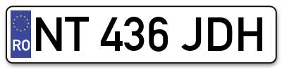 Placuta inmatriculare numar auto  NT-436-JDH, NT 436 JDH, NT436JDH