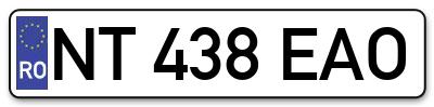 Placuta inmatriculare numar auto  NT-438-EAO, NT 438 EAO, NT438EAO