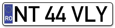 Placuta inmatriculare numar auto  NT-44-VLY, NT 44 VLY, NT44VLY
