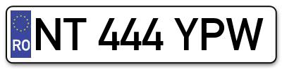 Placuta inmatriculare numar auto  NT-444-YPW, NT 444 YPW, NT444YPW