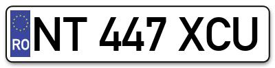 Placuta inmatriculare numar auto  NT-447-XCU, NT 447 XCU, NT447XCU