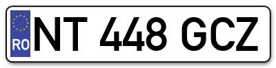 Placuta inmatriculare numar auto  NT-448-GCZ, NT 448 GCZ, NT448GCZ