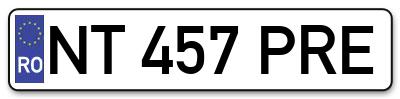 Placuta inmatriculare numar auto  NT-457-PRE, NT 457 PRE, NT457PRE
