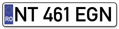 Placuta inmatriculare numar auto  NT-461-EGN, NT 461 EGN, NT461EGN