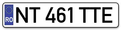 Placuta inmatriculare numar auto  NT-461-TTE, NT 461 TTE, NT461TTE